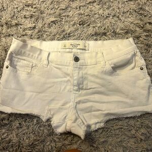 Abercrombie & Fitch Low Rise Jean Shorts - White